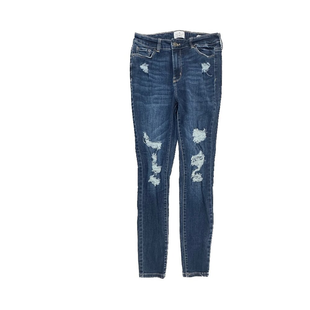 True‎ Craft High Rise Skinny Distressed Women's size 6 Dark Blue Denim Jeans